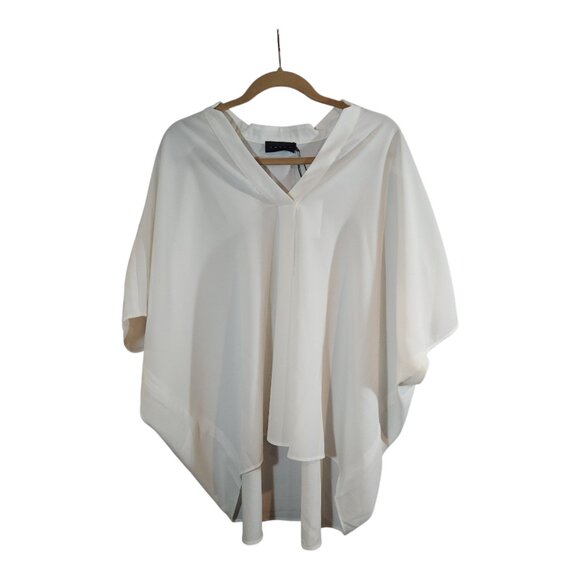 NWT Hatch Maternity The Pullover Ivory Pleated Short Sleeve Blouse Women's O/S - Picture 3 of 7